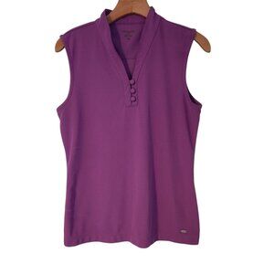 Dockers Golf Sleeveless Shirt Purple V-Neck Golf Activewear Womens Medium EUC